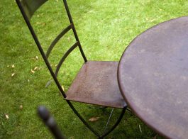 Garden furniture on grass